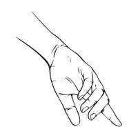 Hand drawn gesture sketch vector illustration line art