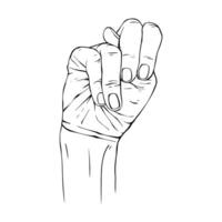 Hand drawn gesture sketch vector illustration line art