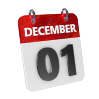 December 1 Date 3D Icon Isolated, Shiny and Glossy 3D Rendering, Month Date Day Name, Schedule, History png