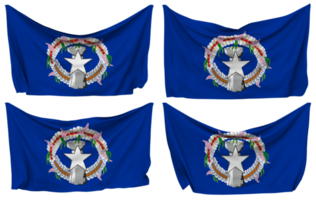 Northern Mariana Islands Pinned Flag from Corners, Isolated with Different Waving Variations, 3D Rendering png