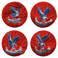 Crystal Palace Football Club Flag in Round Shape Isolated with Four Different Waving Style, Bump Texture, 3D Rendering png