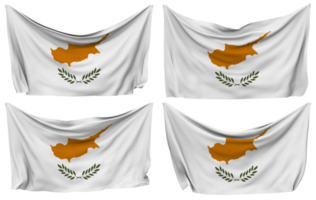 Cyprus Pinned Flag from Corners, Isolated with Different Waving Variations, 3D Rendering png