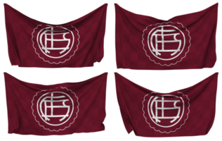 Club Atletico Lanus Pinned Flag from Corners, Isolated with Different Waving Variations, 3D Rendering png