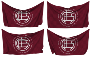 clube Atlético lanus fixado bandeira a partir de cantos, isolado com diferente acenando variações, 3d Renderização png