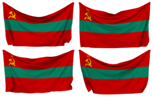 Transnistria Pinned Flag from Corners, Isolated with Different Waving Variations, 3D Rendering png