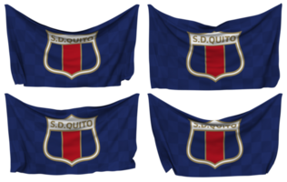 sociedad deportivo quito clavado bandera desde esquinas, aislado con diferente ondulación variaciones, 3d representación png