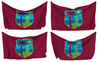 cricket väst indies, cwi fästs flagga från hörn, isolerat med annorlunda vinka variationer, 3d tolkning png