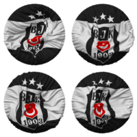 besiktas jimnastik Kulubu bandeira dentro volta forma isolado com quatro diferente acenando estilo, colisão textura, 3d Renderização png