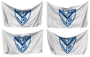 club atlético vélez Sarsfield épinglé drapeau de coins, isolé avec différent agitant variantes, 3d le rendu png