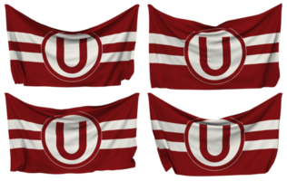 Club Universitario de Deportes Pinned Flag from Corners, Isolated with Different Waving Variations, 3D Rendering png