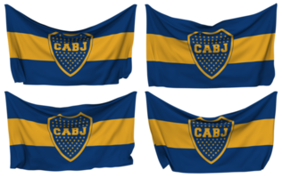 Club Atletico Boca Juniors Pinned Flag from Corners, Isolated with Different Waving Variations, 3D Rendering png