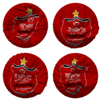 Persepolis Football Club Flag in Round Shape Isolated with Four Different Waving Style, Bump Texture, 3D Rendering png