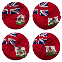 islas Bermudas bandera en redondo forma aislado con cuatro diferente ondulación estilo, bache textura, 3d representación png