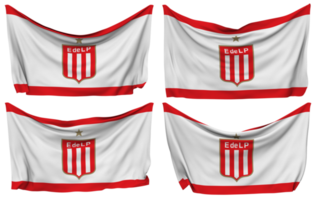Estudiantes de La Plata Pinned Flag from Corners, Isolated with Different Waving Variations, 3D Rendering png