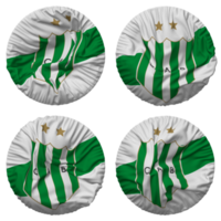 club atletiek banfield vlag in ronde vorm geïsoleerd met vier verschillend golvend stijl, buil textuur, 3d renderen png