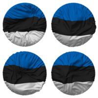 Estonia Flag in Round Shape Isolated with Four Different Waving Style, Bump Texture, 3D Rendering png