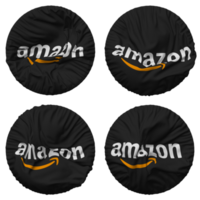 Amazonas Netz Dienstleistungen Flagge im runden gestalten isoliert mit vier anders winken Stil, stoßen Textur, 3d Rendern png