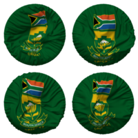 Cricket South Africa, CSA Flag in Round Shape Isolated with Four Different Waving Style, Bump Texture, 3D Rendering png