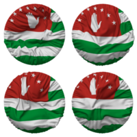 Abkhazia Flag in Round Shape Isolated with Four Different Waving Style, Bump Texture, 3D Rendering png