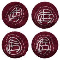 club atlético lanus drapeau dans rond forme isolé avec quatre différent agitant style, bosse texture, 3d le rendu png