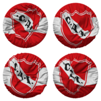 Club Atletico Independiente Flag in Round Shape Isolated with Four Different Waving Style, Bump Texture, 3D Rendering png