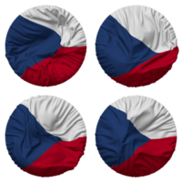 Tsjechisch republiek vlag in ronde vorm geïsoleerd met vier verschillend golvend stijl, buil textuur, 3d renderen png