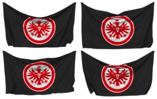 eintracht frankfurt clavado bandera desde esquinas, aislado con diferente ondulación variaciones, 3d representación png