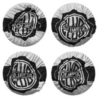 Club Olimpia Flag in Round Shape Isolated with Four Different Waving Style, Bump Texture, 3D Rendering png