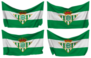 Real Betis Balompie, Real Betis Pinned Flag from Corners, Isolated with Different Waving Variations, 3D Rendering png