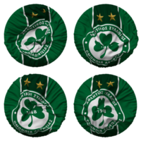 Athletic Club Omonia Nicosia Flag in Round Shape Isolated with Four Different Waving Style, Bump Texture, 3D Rendering png