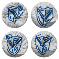 Club Atletico Velez Sarsfield Flag in Round Shape Isolated with Four Different Waving Style, Bump Texture, 3D Rendering png