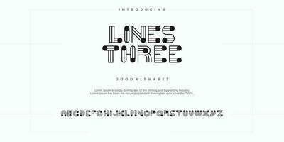 Modern abstract digital alphabet font. Minimal technology typography, Creative urban sport fashion futuristic font and with numbers. vector illustration
