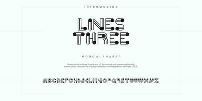 Modern abstract digital alphabet font. Minimal technology typography, Creative urban sport fashion futuristic font and with numbers. vector illustration