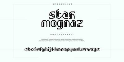 Modern abstract digital alphabet font. Minimal technology typography, Creative urban sport fashion futuristic font and with numbers. vector illustration