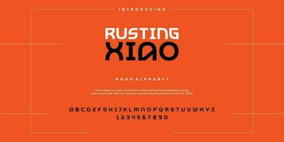Modern abstract digital alphabet font. Minimal technology typography, Creative urban sport fashion futuristic font and with numbers. vector illustration