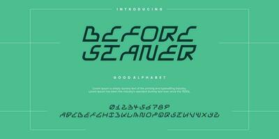 Modern abstract digital alphabet font. Minimal technology typography, Creative urban sport fashion futuristic font and with numbers. vector illustration