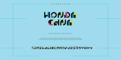 Modern abstract digital alphabet font. Minimal technology typography, Creative urban sport fashion futuristic font and with numbers. vector illustration