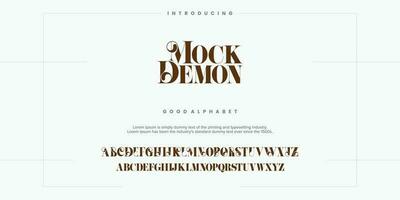 Abstract Fashion font alphabet. Minimal modern urban fonts for logo, brand etc. Typography typeface uppercase lowercase and number. vector illustration