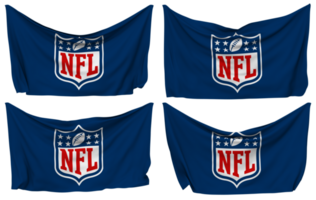 National Football League, NFL Pinned Flag from Corners, Isolated with Different Waving Variations, 3D Rendering png