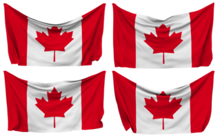 Kanada festgesteckt Flagge von Ecken, isoliert mit anders winken Variationen, 3d Rendern png