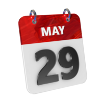 May 29 Date 3D Icon Isolated, Shiny and Glossy 3D Rendering, Month Date Day Name, Schedule, History png