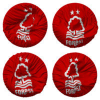 Nottingham Forest Football Club Flag in Round Shape Isolated with Four Different Waving Style, Bump Texture, 3D Rendering png