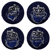 buriram Unidos futebol clube Unidos bandeira dentro volta forma isolado com quatro diferente acenando estilo, colisão textura, 3d Renderização png