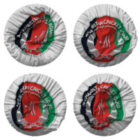 Afghanistan Kricket Planke, acb Flagge im runden gestalten isoliert mit vier anders winken Stil, stoßen Textur, 3d Rendern png