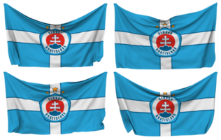 sk slovan bratislava fästs flagga från hörn, isolerat med annorlunda vinka variationer, 3d tolkning png