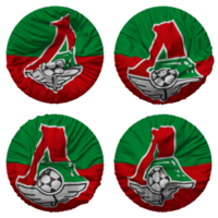 FC Lokomotiv Moscow Flag in Round Shape Isolated with Four Different Waving Style, Bump Texture, 3D Rendering png
