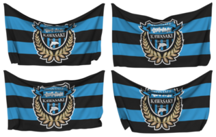 Kawasaki Frontale Football Club Pinned Flag from Corners, Isolated with Different Waving Variations, 3D Rendering png