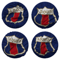 Sociedad Deportivo Quito Flag in Round Shape Isolated with Four Different Waving Style, Bump Texture, 3D Rendering png