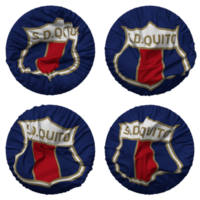 sociedad deportivo quito drapeau dans rond forme isolé avec quatre différent agitant style, bosse texture, 3d le rendu png