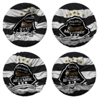 alarde pujante mazembe, tp labirinto bandeira dentro volta forma isolado com quatro diferente acenando estilo, colisão textura, 3d Renderização png